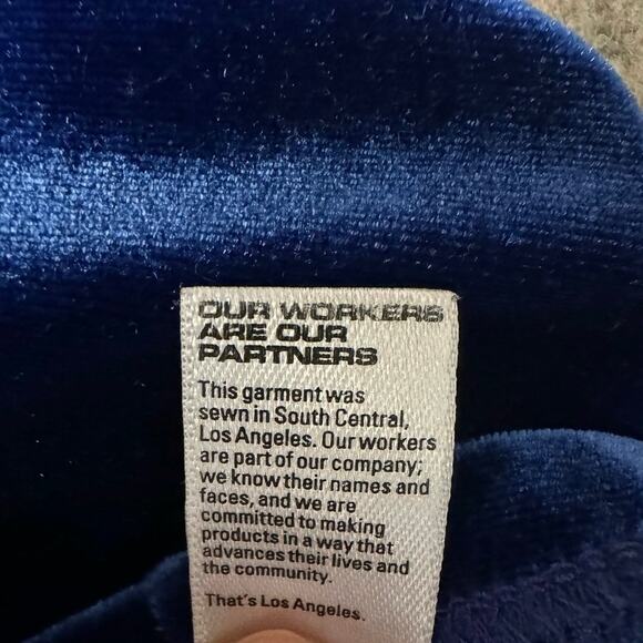 Los Angeles Apparel Velvet Electric Blue High Waist Stretch Leggings X-Small - Picture 5 of 10